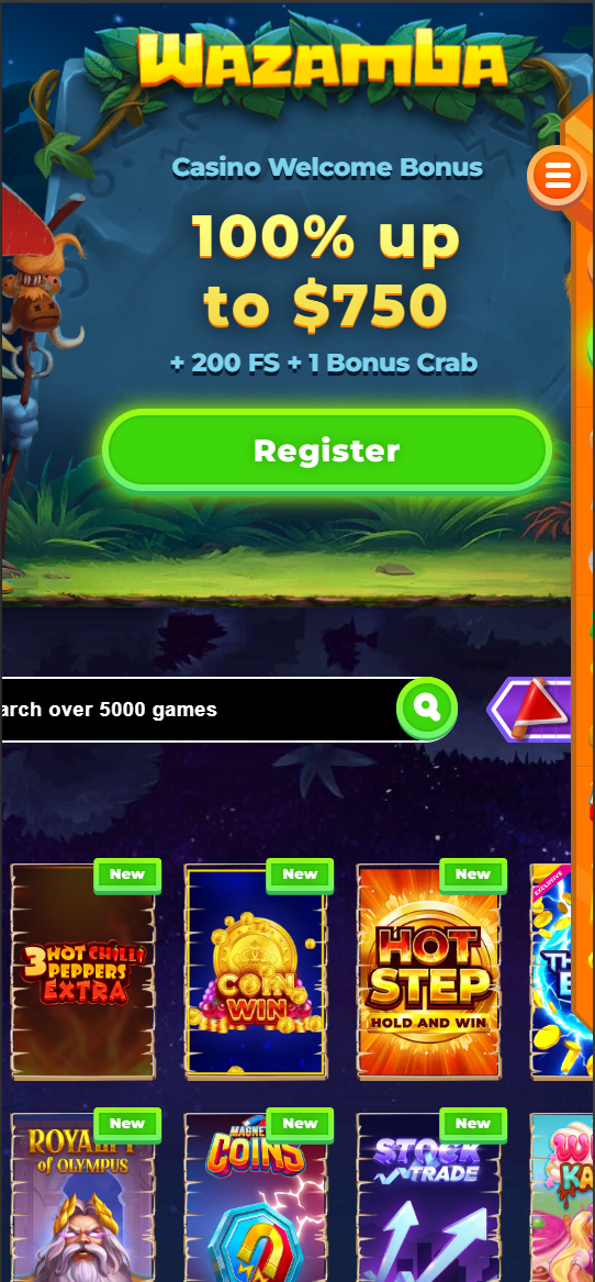 Wazamba Casino mobile app Android